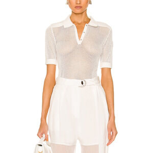 Moncler Sheer Knit Cotton Polo Top Size XS - NWT